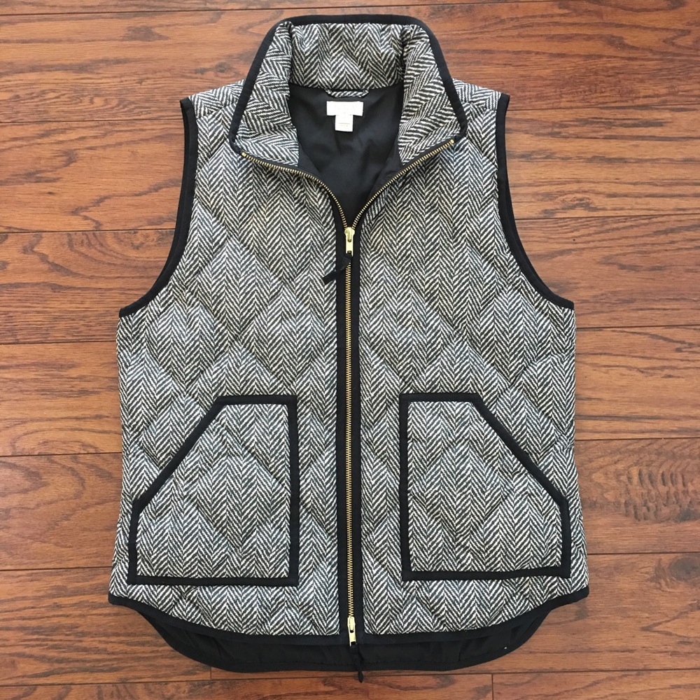 J. Crew Women’s Herringbone Vest with Size Pockets Size Medium